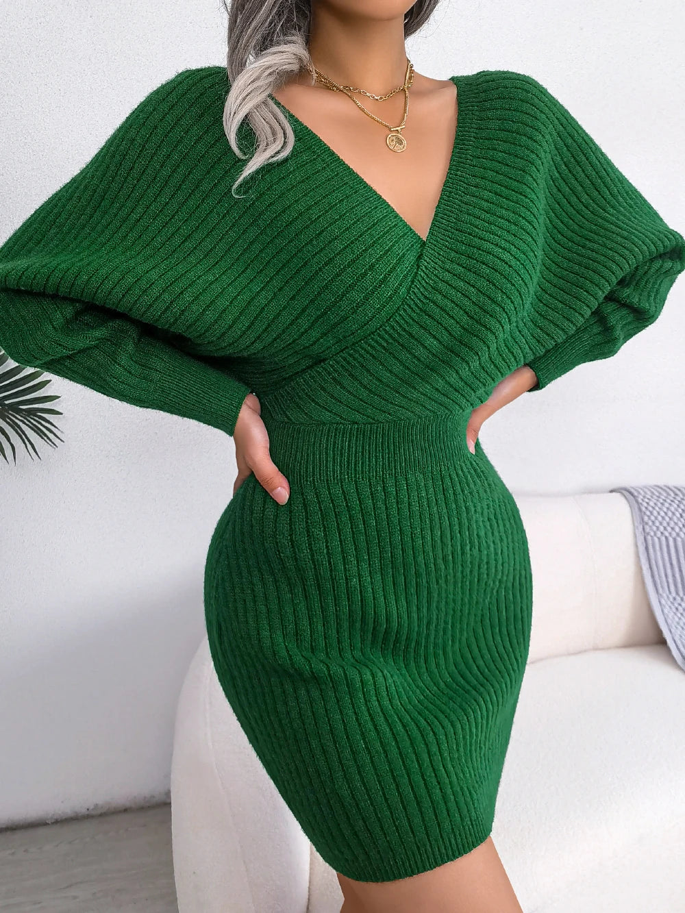Robe Pull Portefeuille vert chez robeportefeuille.com