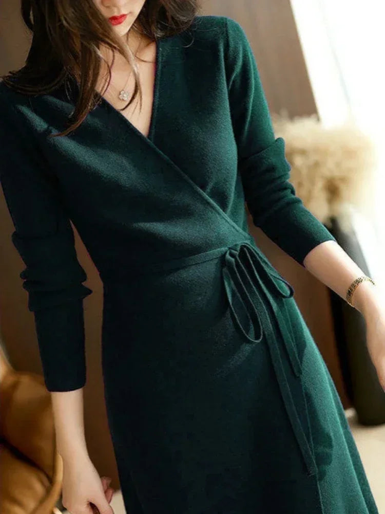 Robe Portefeuille Hiver Vert foncé chez robeportefeuille.com