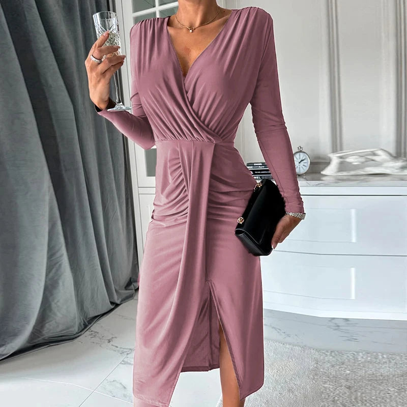 Robe Portefeuille Manche Longue Gala des roses chez robeportefeuille.com