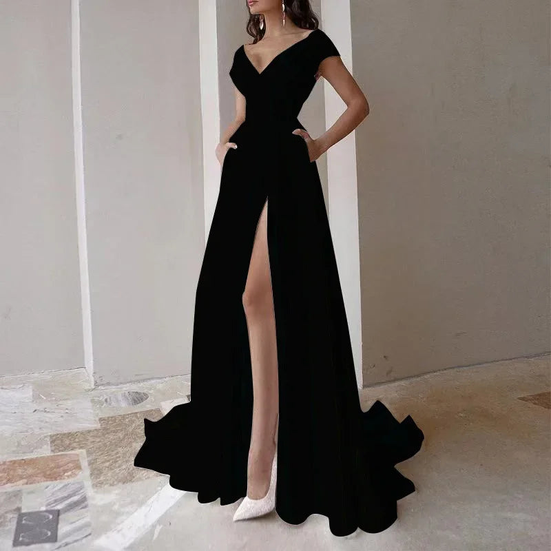 Robe Portefeuille Chic Pour Mariage noir chez robeportefeuille.com